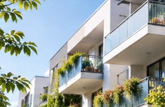 Verwalterwechsel: wann ist er sinnvoll? Moderne Wohnanlage mit Balkonen als Symbol für eine gut funktionierende Verwaltung.