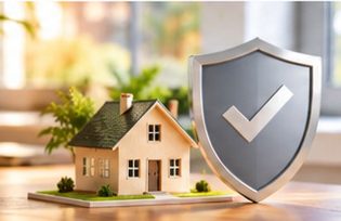 Vorteile einer WEG-Verwaltung Hausmodell mit Schutzsymbol als Sinnbild für Sicherheit und eine professionelle Verwaltung.